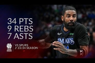 Kyrie Irving 34 pts 9 rebs 7 asts vs Spurs 23/24 season