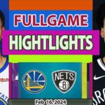 Golden State Warriors vs Brooklyn Nets FULLGAME Qtr Feb 16, 2024 Highlights | NBA Season