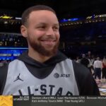 Steph Curry talks 3-point contest with Sabrina | 2024 NBA All-Star Practice