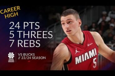 Nikola Jovic 24 pts 5 threes 7 rebs vs Bucks 23/24 season