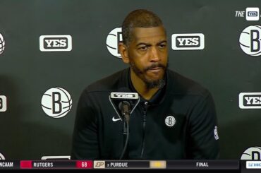 Kevin Ollie reacts to is first game serving as the interim head coach of the Brooklyn Nets