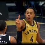 Scottie Barnes MOCKS Mikal Bridges after the 3-Pointer