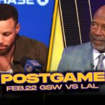 Warriors/Lakers Postgame, J.Worthy, Steph, TJD, Reaves, D-Lo, Coaches Reactions | Feb 22, 2024