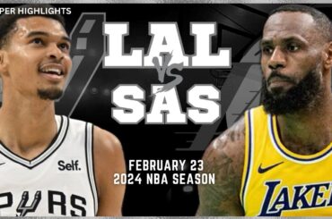 Los Angeles Lakers vs San Antonio Spurs Full Game Highlights | Feb 23 | 2024 NBA Season