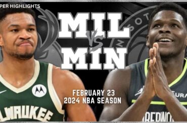 Milwaukee Bucks vs Minnesota Timberwolves Full Game Highlights | Feb 23 | 2024 NBA Season