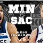 Sacramento Kings vs Minnesota Timberwolves Full Game Highlights | Mar 1 | 2024 NBA Season
