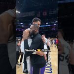LeBron & Wemby embrace postgame 🙌 (via @NBA)