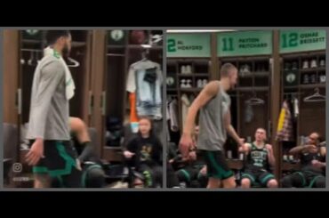 Boston Celtics locker room vibes after the win against the Dallas Mavericks!!