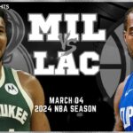 Milwaukee Bucks vs LA Clippers Full Game Highlights | Mar 4 | 2024 NBA Season