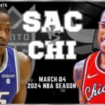 Sacramento Kings vs Chicago Bulls Full Game Highlights | Mar 4 | 2024 NBA Season