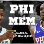 Memphis Grizzlies vs Philadelphia 76ers Full Game Highlights | Mar 6 | 2024 NBA Season
