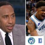 ESPN reacst to Anthony Edwards 44-Pts and the Game-Saving BLOCK, Timberwolves beat Pacers 113-111