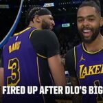D’Angelo Russell greeted by AD & LeBron after leading Lakers with 44 PTS | NBA on ESPN
