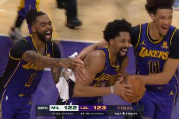 D'Angelo Russell hits game winner then Spencer Dinwiddie blocks Damian Lillard 😱