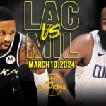Los Angeles Clippers vs Milwaukee Bucks Full Game Highlights | March 10, 2024 | FreeDawkins
