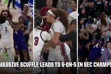 TENSIONS FLARE in SEC Championship 😳 MULTIPLE EJECTIONS turns into 5-ON-5 | ESPN College Basketball