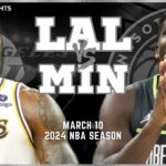 Los Angeles Lakers vs Minnesota Timberwolves Full Game Highlights | Mar 10 | 2024 NBA Season