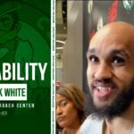 Derrick White Talks About His Sam Adams Commercial | Celtics Practice