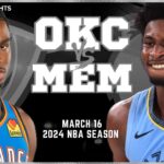 Oklahoma City Thunder vs Memphis Grizzlies Full Game Highlights | Mar 16 | 2024 NBA Season