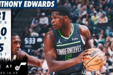 Anthony Edwards Drops 31 Points IN WIN Over Jazz | 03.16.24