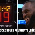'IM TOO OLD FOR THIS!' - Shot clock issue causes LeBron James to get frustrated | NBA on ESPN