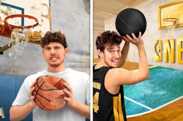 $1 vs $100,000,000 Basketball Court!