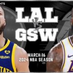 Los Angeles Lakers vs Golden State Warriors Full Game Highlights | Mar 16 | 2024 NBA Season