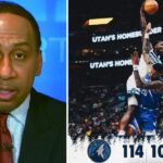 ESPN on Anthony Edwards throws down ridiculous dunk over John Collins in Timberwolves win over Jazz
