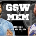 Golden State Warriors vs Memphis Grizzlies Full Game Highlights | Mar 20 | 2024 NBA Season