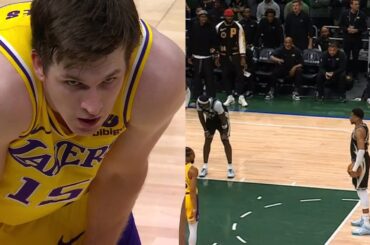 Austin Reaves hits clutch 3 then LeBron counts and dances after Giannis misses FT's