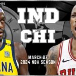 Indiana Pacers vs Chicago Bulls Full Game Highlights | Mar 27 | 2024 NBA Season