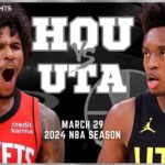 Houston Rockets vs Utah Jazz Full Game Highlights | Mar 29 | 2024 NBA Season