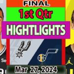 Utah Jazz vs San Antonio Spurs 1st final Qtr MAR 27, 2024 Highlights | NBA Season