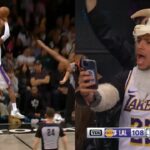 LeBron James hits insane 3 falling out of bounds and has Nets fans cheering 😱