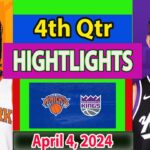New York Knicks vs Sacramento Kings 4th Qtr April 4, 2024 Highlights | NBA Season