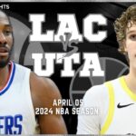 LA Clippers vs Utah Jazz Full Game Highlights | Apr 5 | 2024 NBA Season