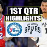 San Antonio Spurs VS Philadelphia 76ers 1ST QTR GAME HIGHLIGHTS | April 7 | 2024 NBA Season
