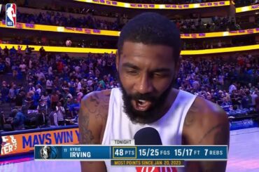 Kyrie Irving talks 48-pt performance & win vs Rockets, Postgame Interview
