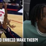 WILD CIRCUS SHOT 🎪 Joel Embiid makes falling backwards midrange jumper | NBA on ESPN