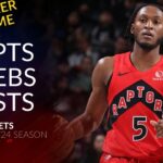 Immanuel Quickley 32 pts 7 rebs 9 asts vs Nets 23/24 season