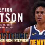 Peyton Watson Full Post Game Locker Room Interview vs. Timberwolves 🎙