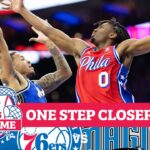 Joel Embiid & Tyrese Maxey lead Sixers over Magic, tied for 6th seed