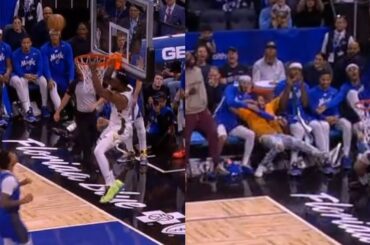 Thanasis Antetokounmpo blows wide open dunk and Magic bench trolls him 😂