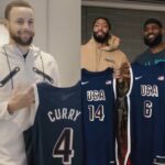 Team USA players receive their jersey's for 2024 Olympics in Paris