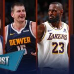 Lakers underdogs vs. Jokić, Nuggets in Game 1 & LeBron downplays rivalry | NBA | FIRST THINGS FIRST