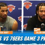 Josh Hart & Jalen Brunson talk Knicks going to Philly for Game 3 of their NBA playoff series | SNY