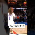 Thunder Fan hits a half-court shot to win $20k in Oklahoma City! 🫢🔥| #Shorts