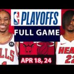 Miami Heat Vs Chicago Bulls Full Game Highlights | April 18, 2024 | NBA Play off