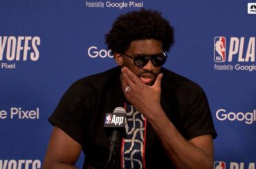 Joel Embiid press conference after Sixers win Game 3 vs Knicks | Sixers Postgame Live