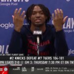 Tyrese Maxey (35 Pts) Postgame Interview: Philadelphia 76ers fall to New York Knicks 104-101 in Gm 2